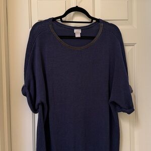 Chico's Deep Blue Crew Neck Sweater